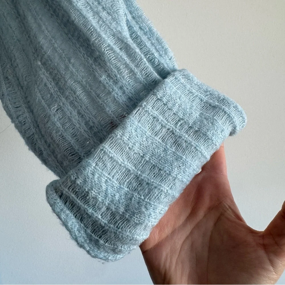 Zara light blue knit midi long sleeve sweater dress size M/L - Picture 8 of 13